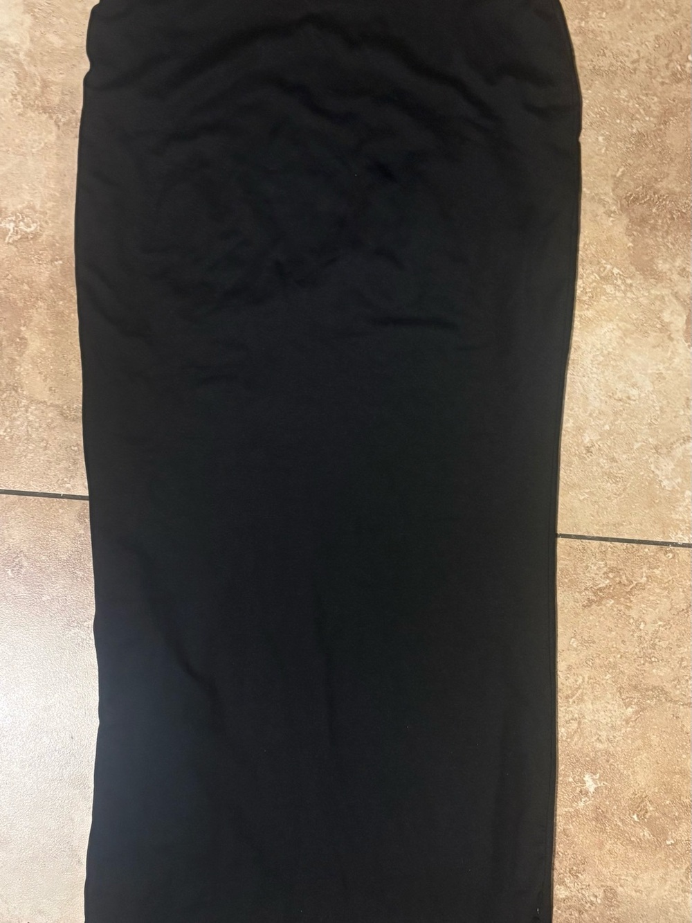 REVERSIBLE Black/Beige Pencil Maxi Skirt soft stretchy material- Women's